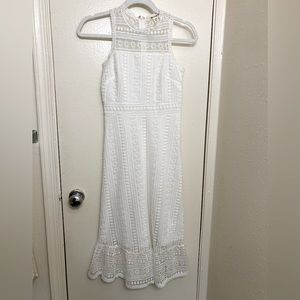 Francesca's Miami Embroidered Lace Midi Dress
